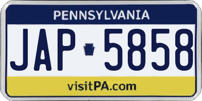 PA license plate JAP5858