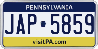 PA license plate JAP5859