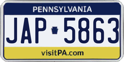 PA license plate JAP5863