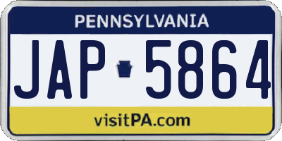 PA license plate JAP5864