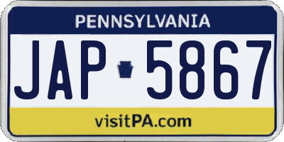PA license plate JAP5867