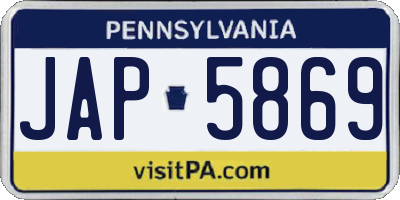 PA license plate JAP5869