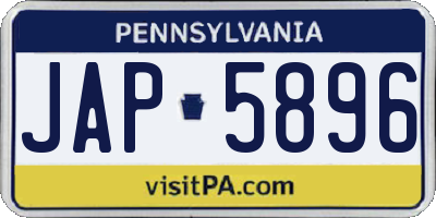 PA license plate JAP5896
