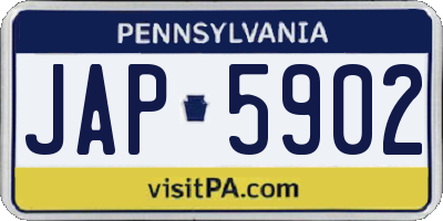 PA license plate JAP5902