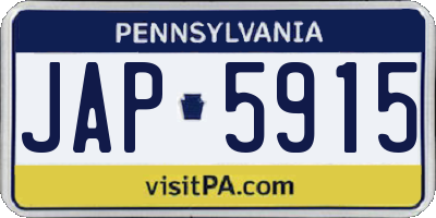 PA license plate JAP5915