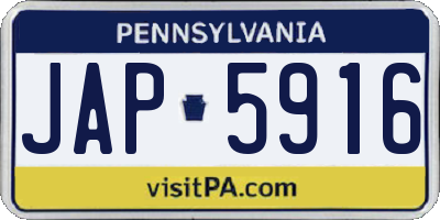 PA license plate JAP5916