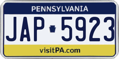 PA license plate JAP5923