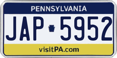 PA license plate JAP5952