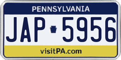 PA license plate JAP5956