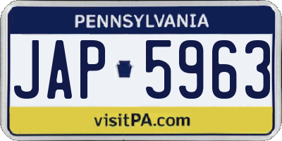 PA license plate JAP5963