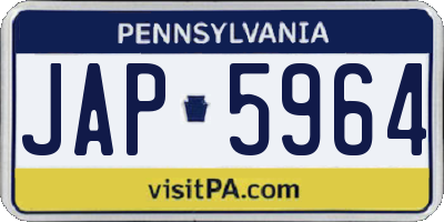 PA license plate JAP5964