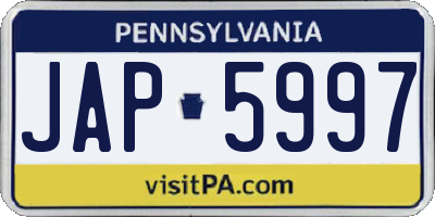 PA license plate JAP5997