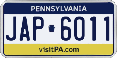 PA license plate JAP6011