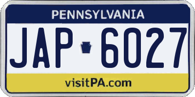 PA license plate JAP6027
