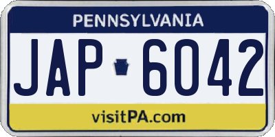 PA license plate JAP6042