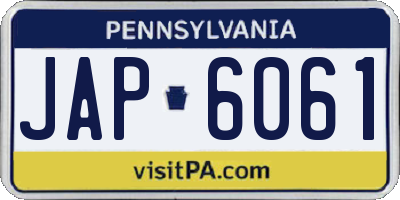 PA license plate JAP6061