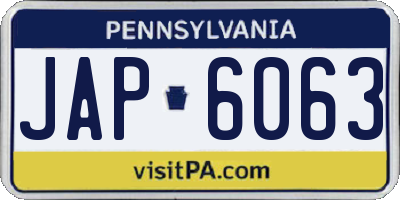 PA license plate JAP6063