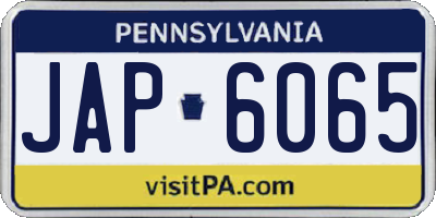 PA license plate JAP6065