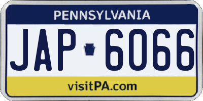 PA license plate JAP6066