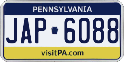 PA license plate JAP6088