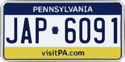 PA license plate JAP6091