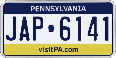PA license plate JAP6141