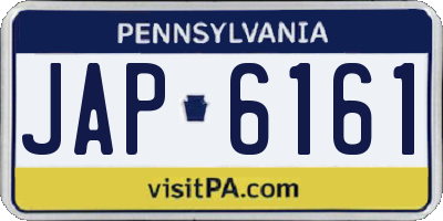 PA license plate JAP6161