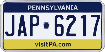 PA license plate JAP6217