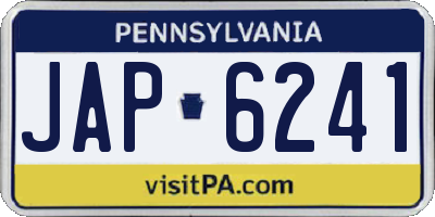 PA license plate JAP6241