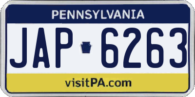 PA license plate JAP6263