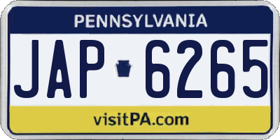 PA license plate JAP6265