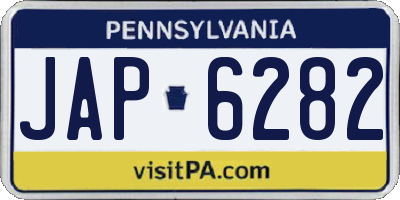 PA license plate JAP6282