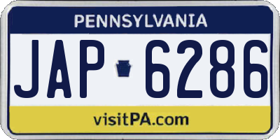 PA license plate JAP6286