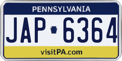 PA license plate JAP6364