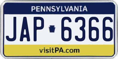 PA license plate JAP6366