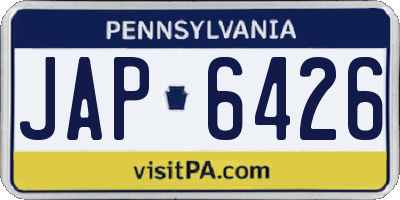 PA license plate JAP6426