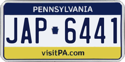 PA license plate JAP6441