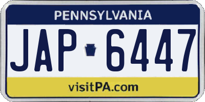 PA license plate JAP6447