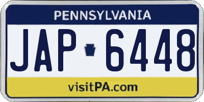 PA license plate JAP6448