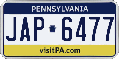 PA license plate JAP6477