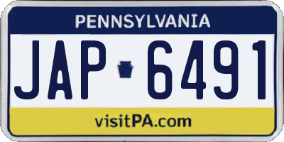 PA license plate JAP6491