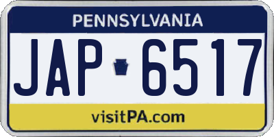 PA license plate JAP6517