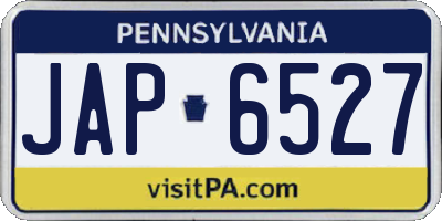 PA license plate JAP6527