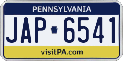 PA license plate JAP6541