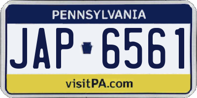PA license plate JAP6561
