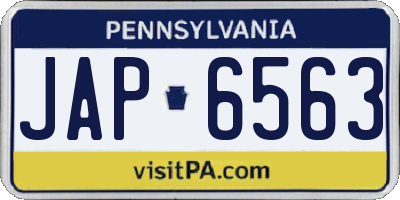 PA license plate JAP6563