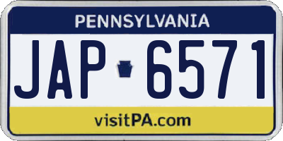 PA license plate JAP6571