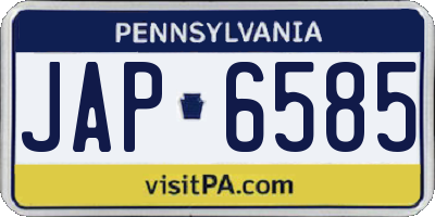 PA license plate JAP6585