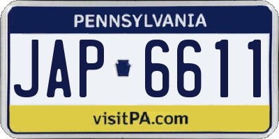 PA license plate JAP6611