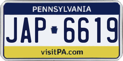 PA license plate JAP6619